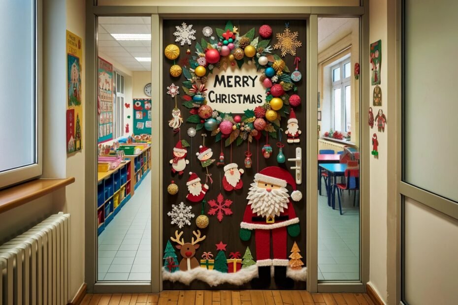 Decoração de Natal para Porta de Sala de Aula na Educação Infantil 1 Modelos de decoracao de natal para porta de sala de aula na educacao infantil bncc 1