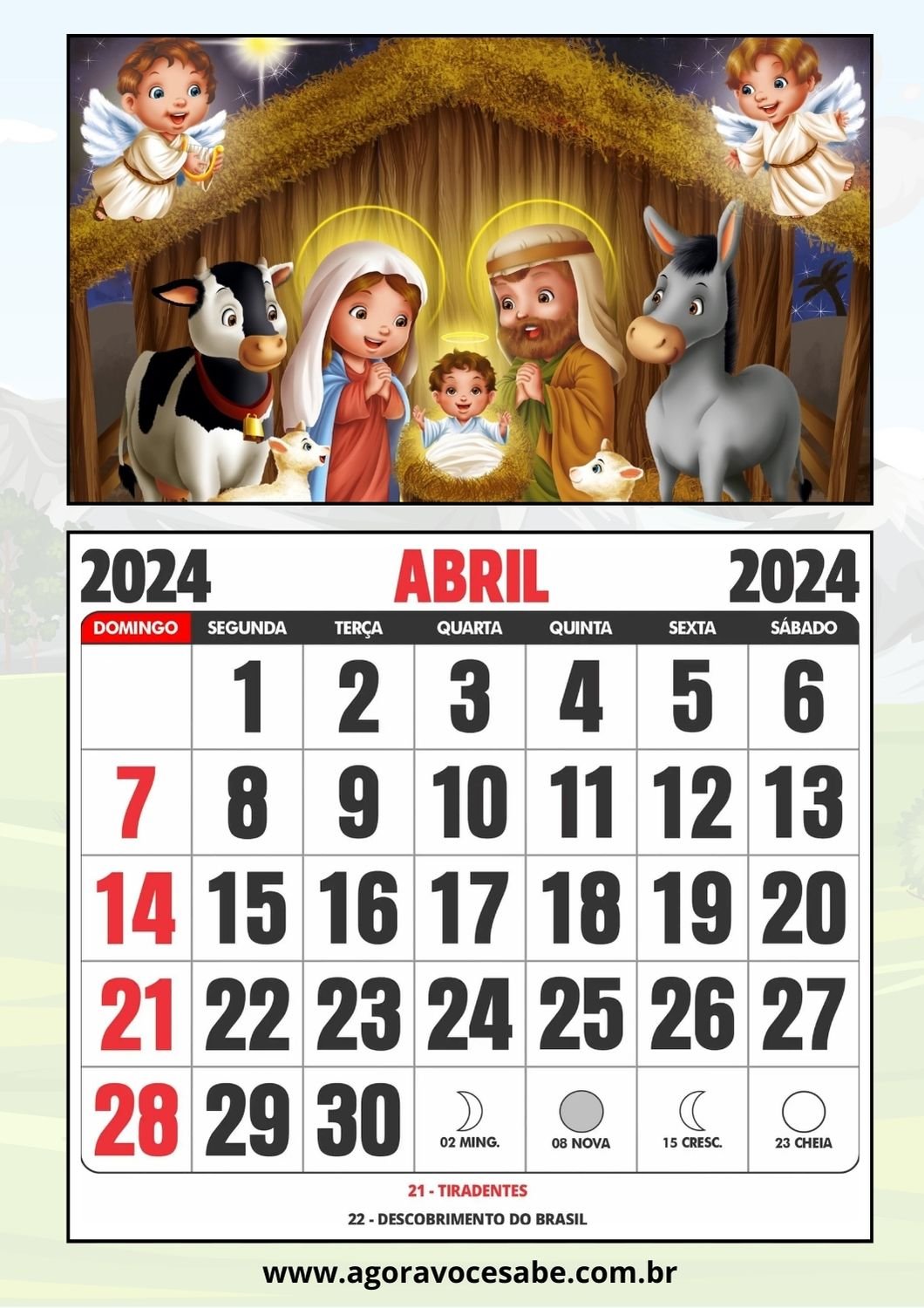 Calendario 2024 Para Educacao Infantil Uma Folha por Mes com Tema Biblico 3