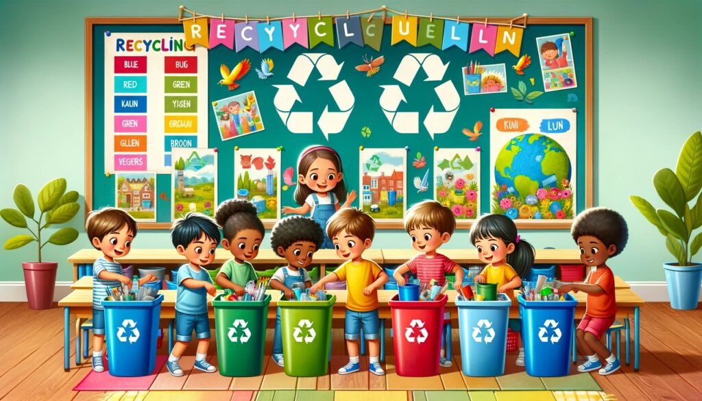 cores das lixeiras de reciclagem na educacao infantil 1